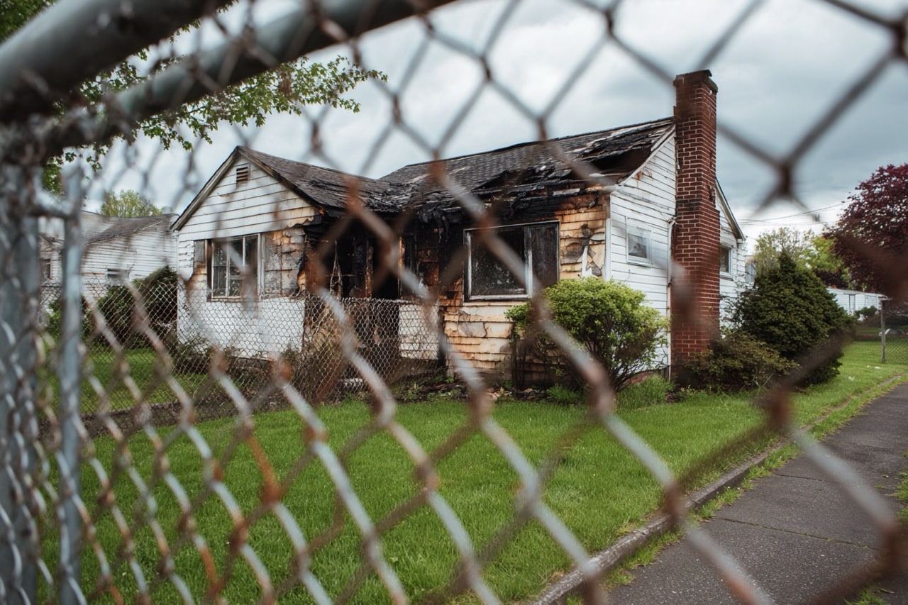 Fire damaged real estate Long Island NY needs repair