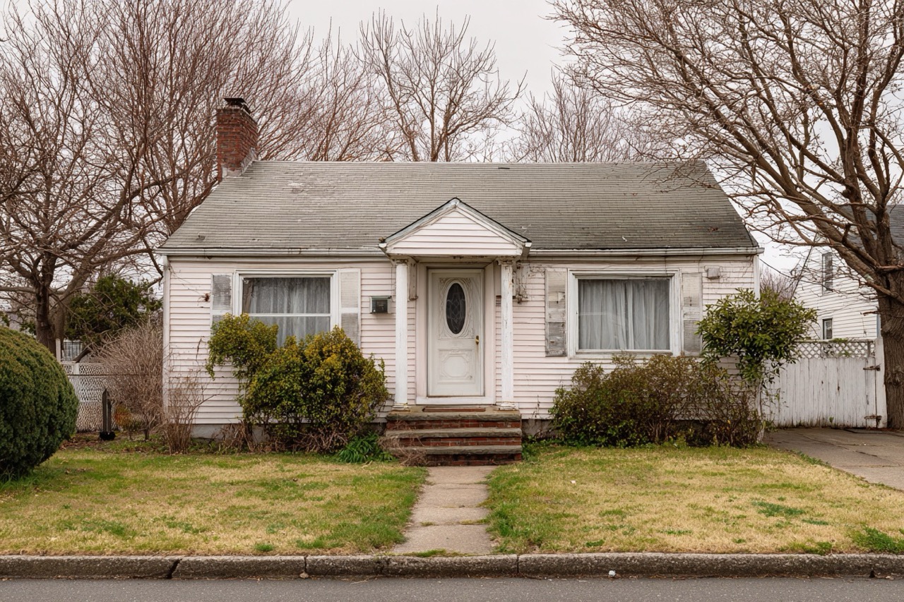 House in foreclosure process Long Island NY suburban neighborhood