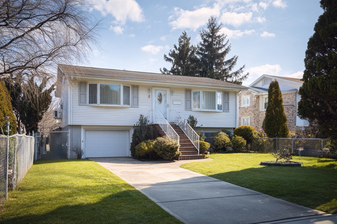 Standard residential property in Long Island New York showing average home