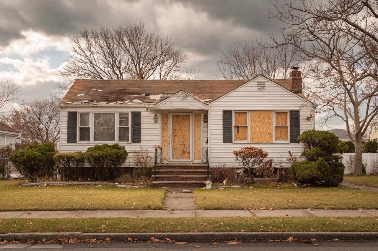 Residential home needing storm damage repairs in Long Island New York